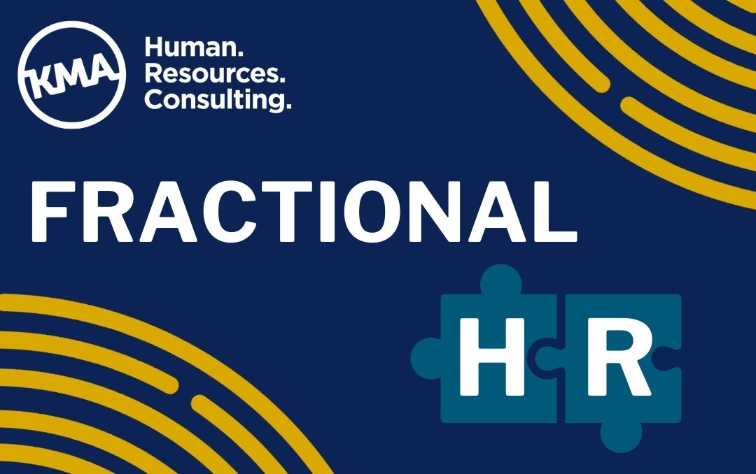 Graphic with KMA logo and the words Fractional HR in puzzle pieces