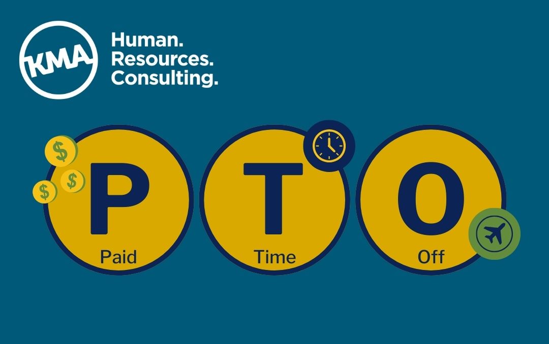graphic with the letters P T O (paid time off)