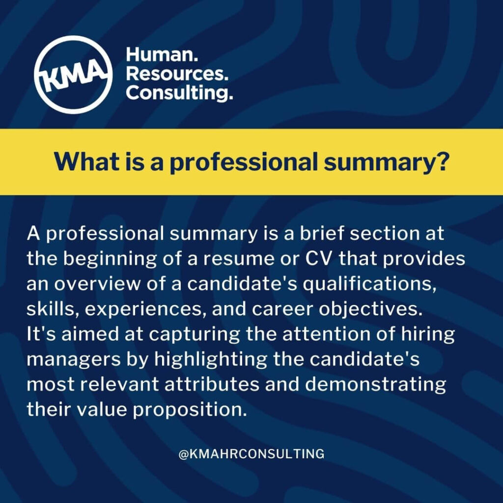 What is a professional summary?