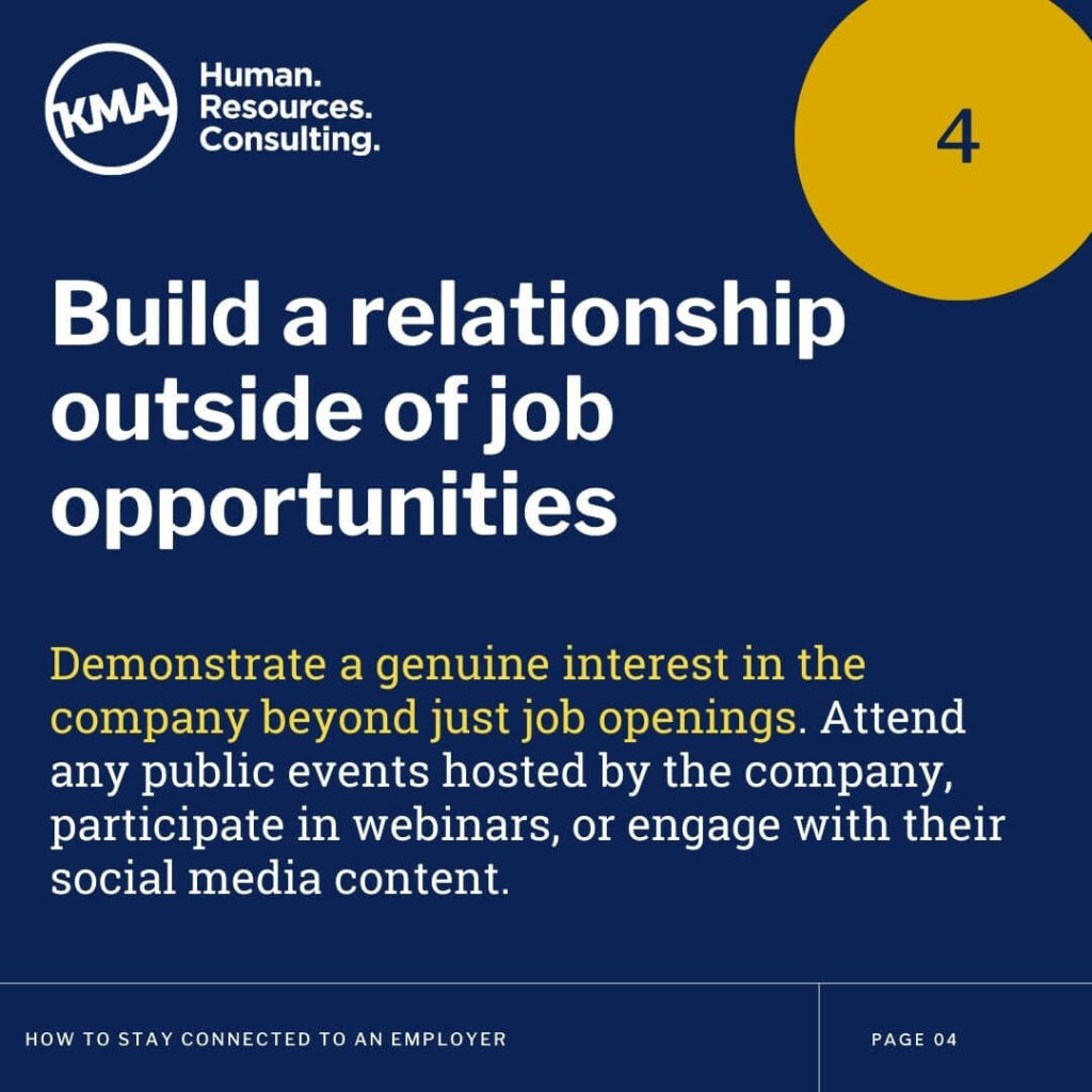 Build a relationship outside of job opportunities